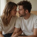 Erotisch contact in Leuven: Ontmoet gelijkgestemden voor passievolle ontmoetingen Een man en vrouw delen een intieme, rustige moment op een bed