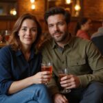 Een man en vrouw genieten van een avond in een gezellige lounge