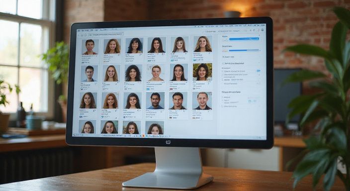Moderne datingprofielen op een computer met duidelijke foto's en voorkeuren. Moderne datingprofielen op een computer met duidelijke foto's en voorkeuren.