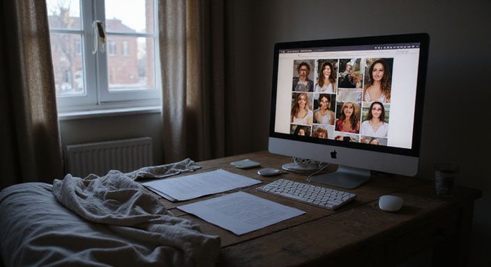 Een bescheiden slaapkamer met een bureau en een computermonitor.