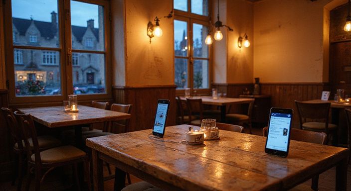 Een gezellige speeddate-omgeving met comfortabele zitplekken en vintage decor.