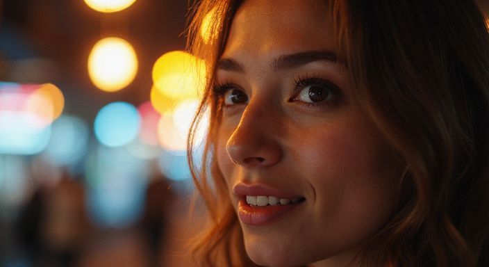 Flirten in Vlaanderen met oogcontact in een levendige stedelijke omgeving.